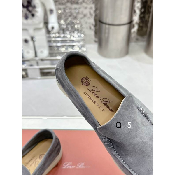 Loro Piana Men/Women's Summer Walk Moccas/ Flat Shoes / Gray