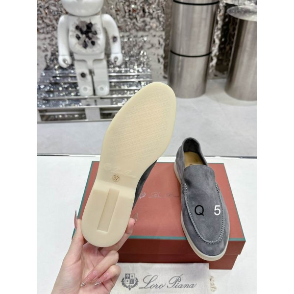 Loro Piana Men/Women's Summer Walk Moccas/ Flat Shoes / Gray