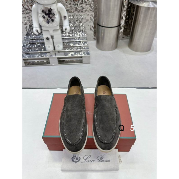 Loro Piana Men/Women's Summer Walk Moccas/ Flat Shoes / Dark Gray