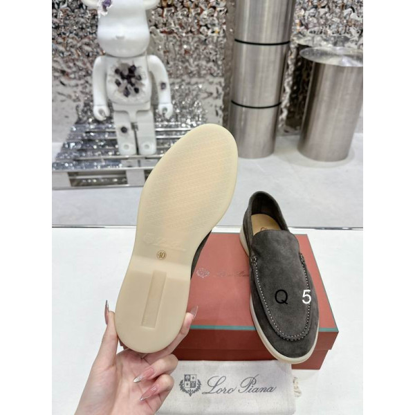Loro Piana Men/Women's Summer Walk Moccas/ Flat Shoes / Dark Gray