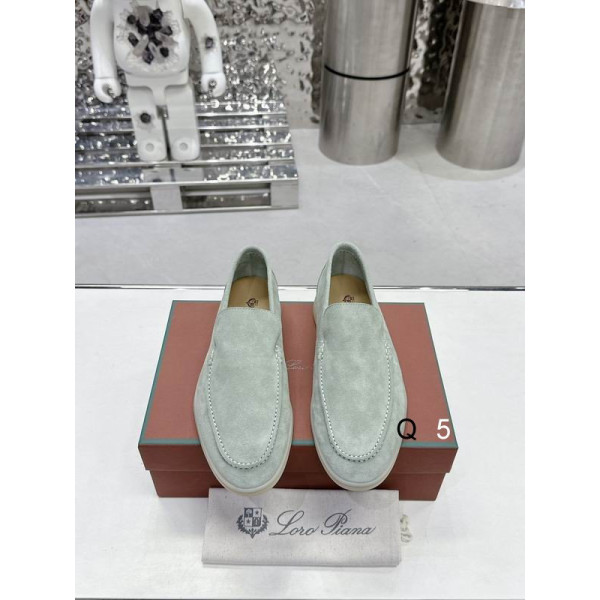 Loro Piana Men/Women's Summer Walk Moccas/ Flat Shoes / Light Cyan