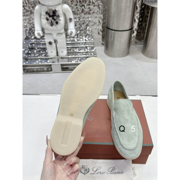 Loro Piana Men/Women's Summer Walk Moccas/ Flat Shoes / Light Cyan