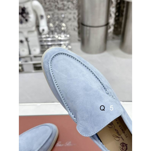 Loro Piana Men/Women's Summer Walk Moccas/ Flat Shoes / Sky Blue