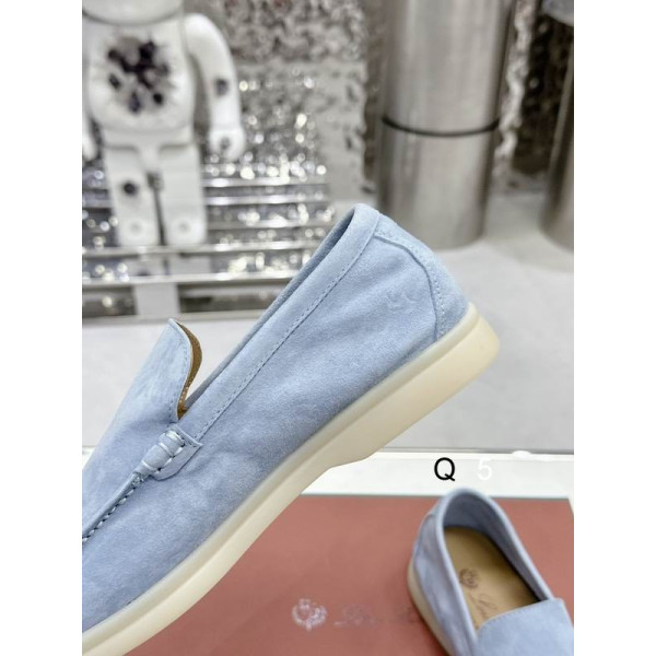Loro Piana Men/Women's Summer Walk Moccas/ Flat Shoes / Sky Blue