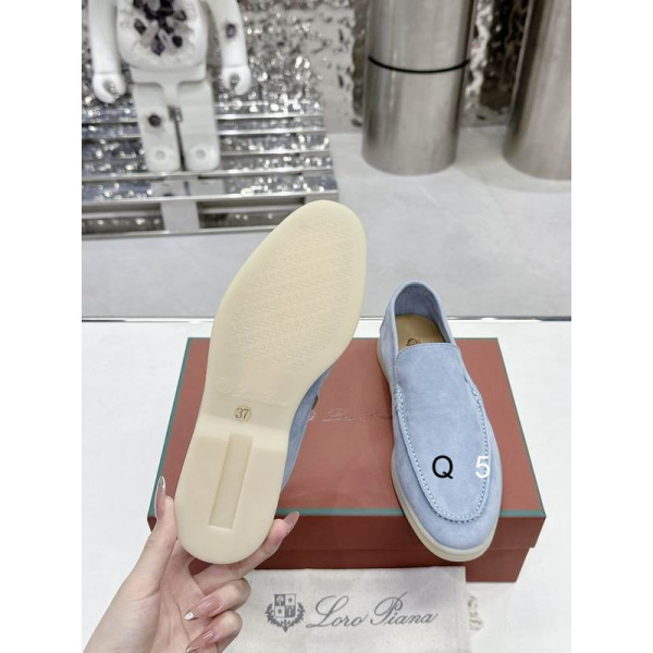 Loro Piana Men/Women's Summer Walk Moccas/ Flat Shoes / Sky Blue