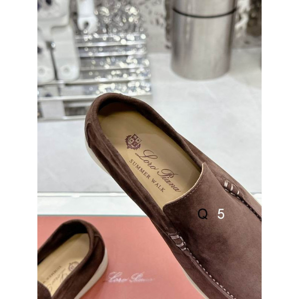 Loro Piana Men/Women's Summer Walk Moccas/ Flat Shoes / Coffee