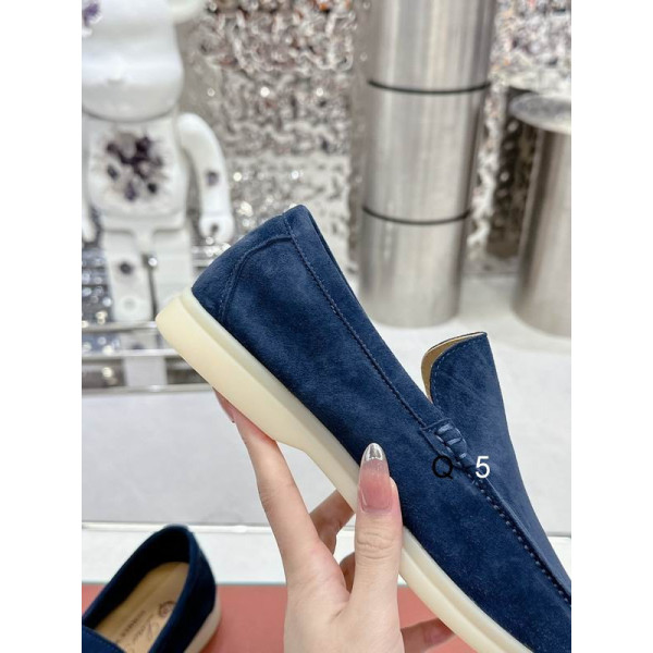 Loro Piana Men/Women's Summer Walk Moccas/ Flat Shoes / Dark Blue