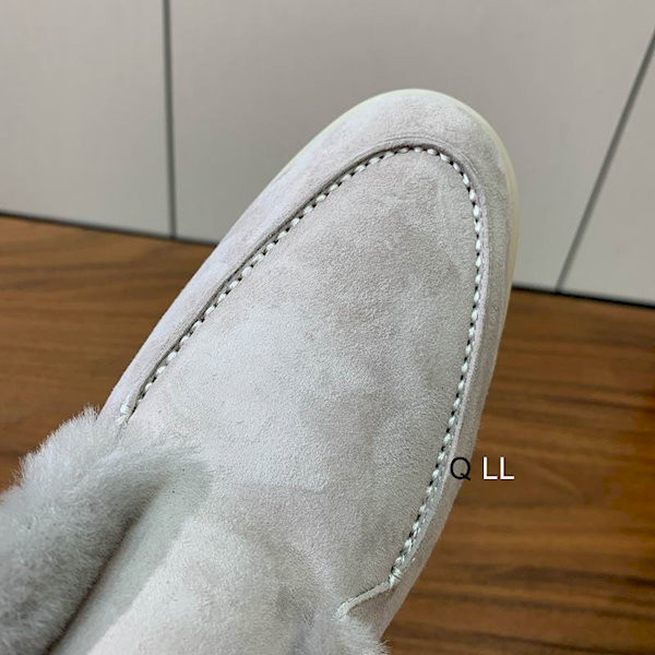 Loro Piana Men/Women's Open Walk Fleece-l/ed Ankle Boots / Pearl Gray