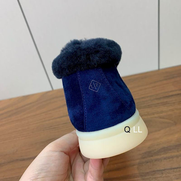 Loro Piana Men/Women's Open Walk Fleece-l/ed Ankle Boots / Dark Blue