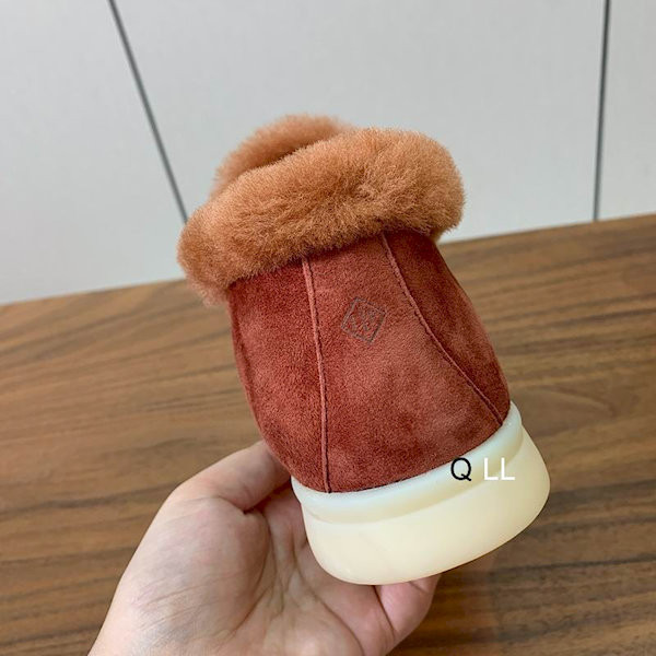 Loro Piana Men/Women's Open Walk Fleece-l/ed Ankle Boots / Brick Red