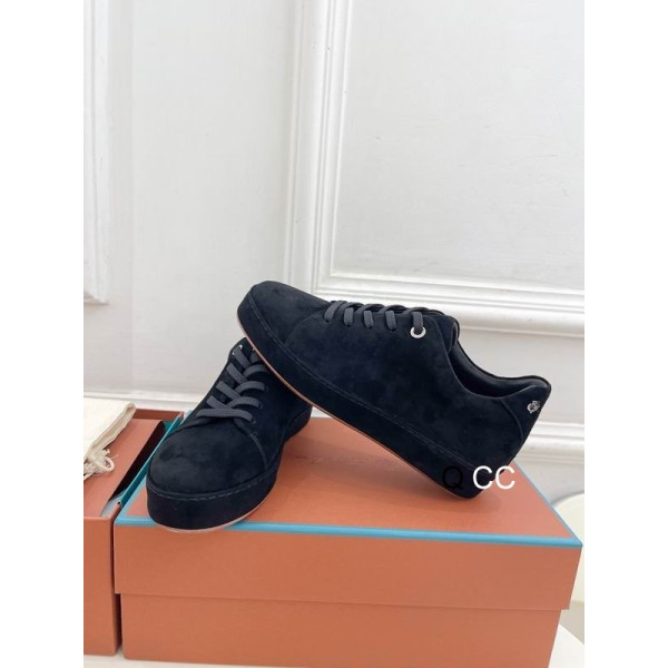 Loro Piana Women's Suede Sneakers / Black