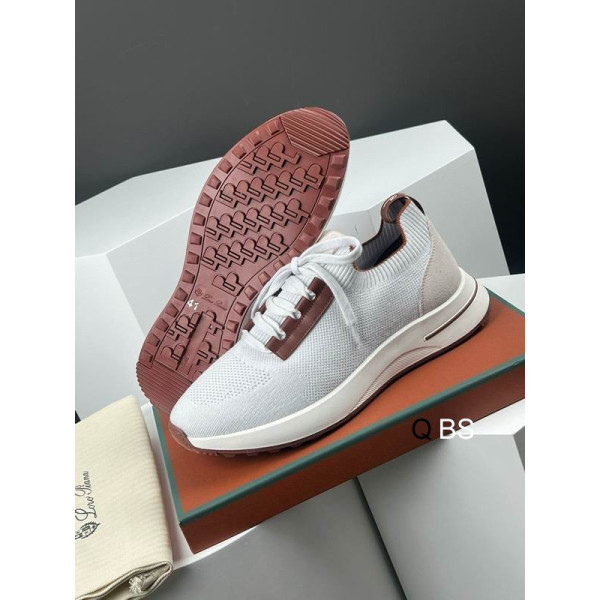 Loro Piana Women's Flexy Walk Sports Shoes / Light Gray Onl/e With Shoelaces