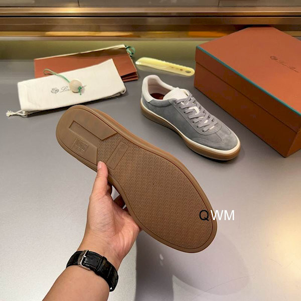 Loro Piana Men's Tennis Walk Suede Sneakers / Gray Sale