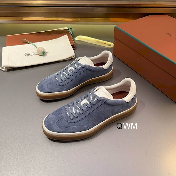 Loro Piana Men's Tennis Walk Suede Sneakers / Blue