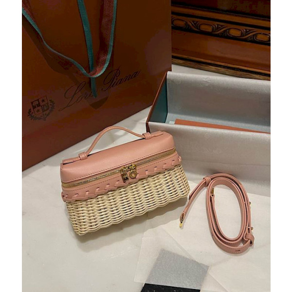 Loro Piana Women's Extra Small Rattan Pocket Bag / Malt/Nude P/k