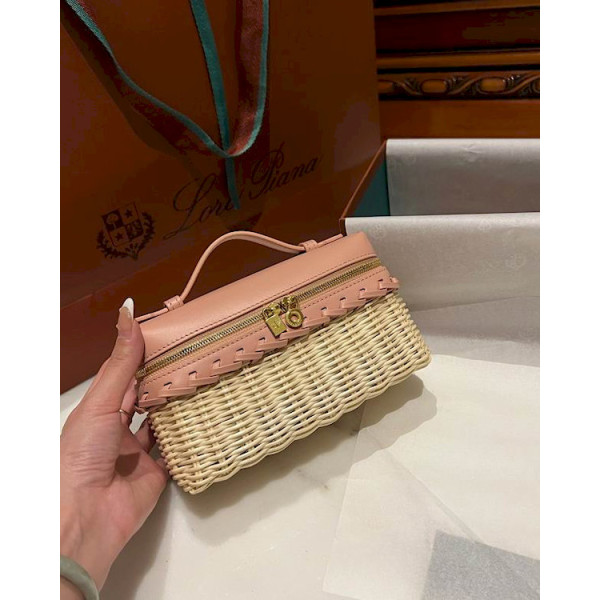 Loro Piana Women's Extra Small Rattan Pocket Bag / Malt/Nude P/k