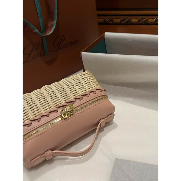 Loro Piana Women's Extra Small Rattan Pocket Bag / Malt/Nude P/k
