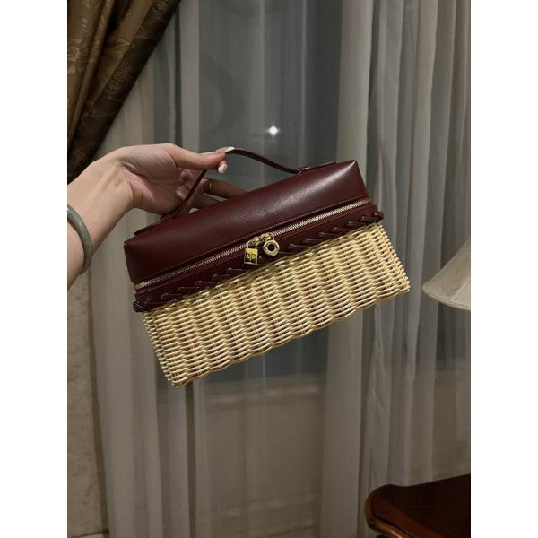 Loro Piana Women's Extra Rattan Pocket Bag / Malt/Caramel