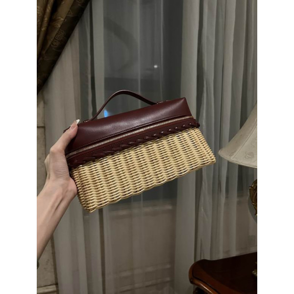 Loro Piana Women's Extra Rattan Pocket Bag / Malt/Caramel