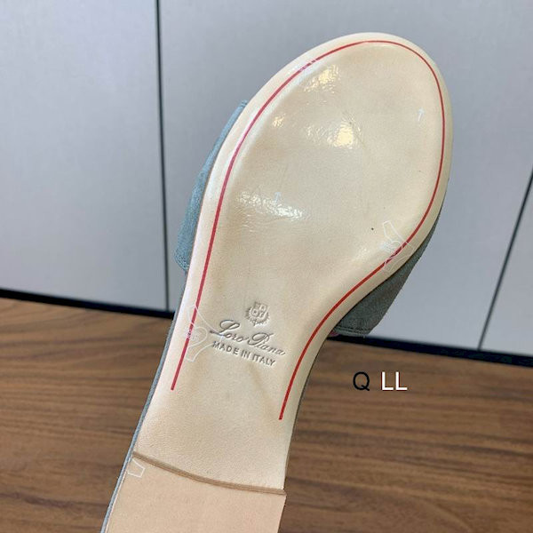 Loro Piana Women's Summer Charms Flat Sandals / Grayish Green