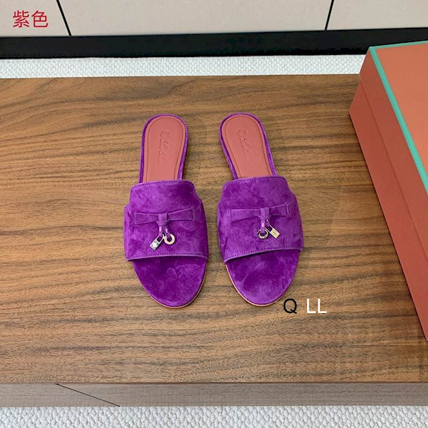 Loro Piana Women's Summer Charms Flat Sandals / Purple