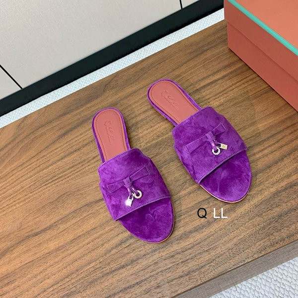 Loro Piana Women's Summer Charms Flat Sandals / Purple