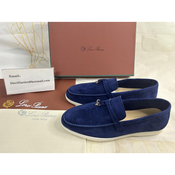 Loro Piana Women's Summer Charms Walk Moccas/ Flat Shoes / Dark Blue