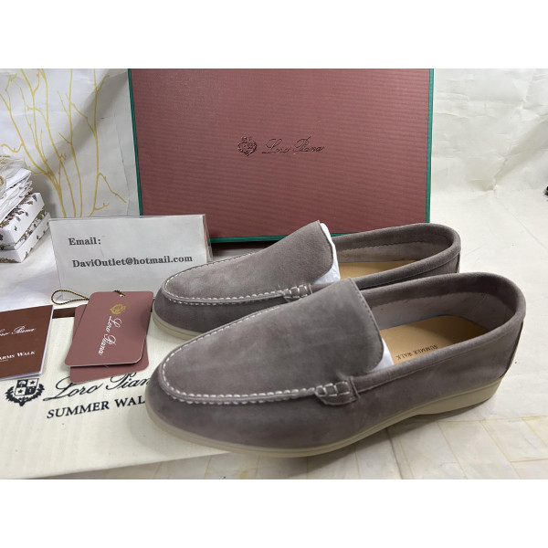 Loro Piana Summer Walk Loafer Unisex Suede Classic Beige
