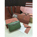 Loro Piana Women's Extra Ostrich Small Pocket Bag / Emerald Green/Rolled Silver