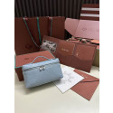 Loro Piana Women's Extra Ostrich Small Pocket Bag / Baby Blue/Rolled Silver