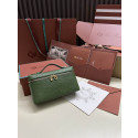 Loro Piana Women's Extra Ostrich Small Pocket Bag / Emerald Green/Rolled Gold