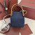 Loro Piana Women's Bale Small Bucket Bag / Surge Blue/Wheat Bran