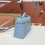 Loro Piana Women's Extra Ostrich Pocket Bag / Baby Blue/Rolled Gold
