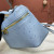 Loro Piana Women's Extra Ostrich Pocket Bag / Baby Blue/Rolled Gold