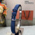 Loro Piana Alsavel Belt Split Calf Suede Leather Strap 35mm with Silver Buckle in Navy Blue