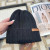 Loro Piana Men's / Women's Cable Knit Cashmere Beanie with Brown Logo Detail in black