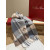 Loro Piana Men's / Women's Checked Fringed Cashmere Scarf in brown and beige