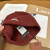 Loro Piana Men's / Women's Ribbed Knit Beanie with White Featuring Logo Detail in Burgundy