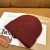 Loro Piana Men's / Women's Ribbed Knit Beanie with White Featuring Logo Detail in Burgundy