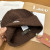 Loro Piana Men's / Women's Ribbed Knit Beanie with White Featuring Logo Detail in Dark Brown
