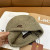 Loro Piana Men's / Women's Ribbed Knit Beanie with dark brown Featuring Logo Detail in army green