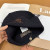 Loro Piana Men's / Women's Ribbed Knit Beanie with dark brown Featuring Logo Detail in black