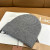 Loro Piana Men's / Women's Ribbed Knit Beanie with dark brown Featuring Logo Detail in light gray