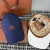 Loro Piana cotton Baseball Cap with Elasticated back in navy blue and red brown