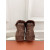 Loro Piana Women's Fleece-l/ed High-Top Suede Sneakers / Brown
