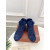 Loro Piana Women's Fleece-l/ed High-Top Suede Sneakers / Dark Blue