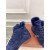 Loro Piana Women's Fleece-l/ed High-Top Suede Sneakers / Dark Blue